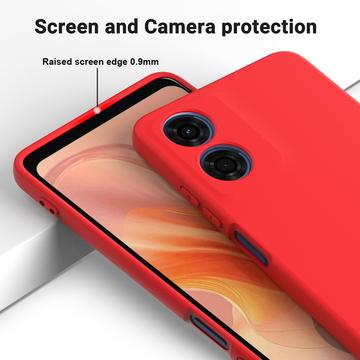Motorola Moto E14 Liquid Silikone Cover med Strop - Rød