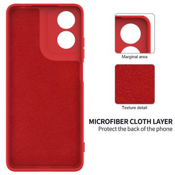 Motorola Moto E14 Liquid Silikone Cover med Strop - Rød