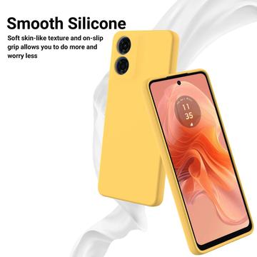 Motorola Moto E14 Liquid Silikone Cover med Strop - Gul