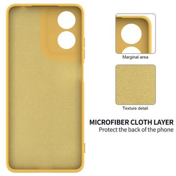 Motorola Moto E14 Liquid Silikone Cover med Strop - Gul