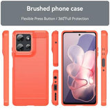 Motorola Moto G Power (2025) Børstet TPU Cover - Karbonfiber - Rød