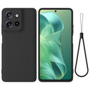 Motorola Moto G Power (2025) Flydende silikone cover med håndrem - sort