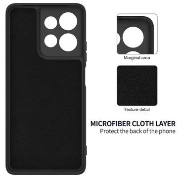 Motorola Moto G Power (2025) Flydende silikone cover med håndrem - sort