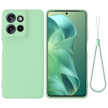 Motorola Moto G Power (2025) Flydende silikone cover med håndrem - grøn