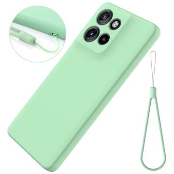 Motorola Moto G Power (2025) Flydende silikone cover med håndrem - grøn