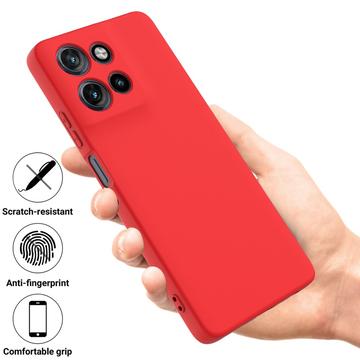 Motorola Moto G Power (2025) Flydende silikone cover med håndrem - rød