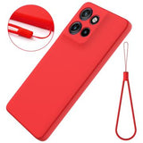 Motorola Moto G Power (2025) Flydende silikone cover med håndrem - rød