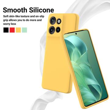 Motorola Moto G Power (2025) Flydende silikone cover med håndrem - gul