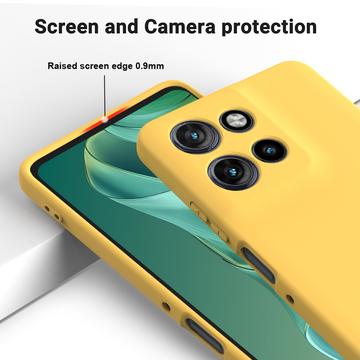 Motorola Moto G Power (2025) Flydende silikone cover med håndrem - gul