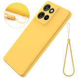 Motorola Moto G Power (2025) Flydende silikone cover med håndrem - gul