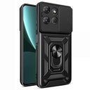 Motorola Moto G Power (2025) Roterende Ring Hybrid Cover med Kameraskjold - Sort