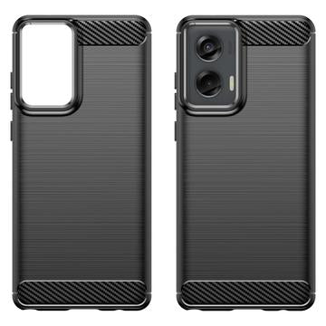 Motorola Moto G Stylus 5G (2024) Børstet TPU Cover - Karbonfiber - Sort