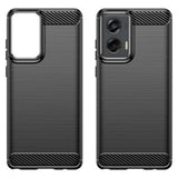 Motorola Moto G Stylus 5G (2024) Børstet TPU Cover - Karbonfiber - Sort