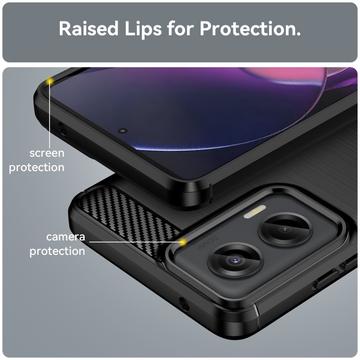 Motorola Moto G Stylus 5G (2024) Børstet TPU Cover - Karbonfiber - Sort