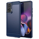 Motorola Moto G Stylus 5G (2024) Børstet TPU Cover - Karbonfiber - Blå