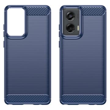 Motorola Moto G Stylus 5G (2024) Børstet TPU Cover - Karbonfiber - Blå