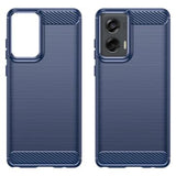 Motorola Moto G Stylus 5G (2024) Børstet TPU Cover - Karbonfiber - Blå