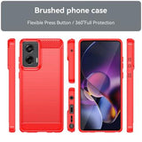 Motorola Moto G Stylus 5G (2024) Børstet TPU Cover - Karbonfiber - Rød