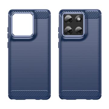 Motorola Moto G Stylus 5G (2025) Børstet TPU Cover - Karbonfiber - blå