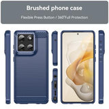 Motorola Moto G Stylus 5G (2025) Børstet TPU Cover - Karbonfiber - blå