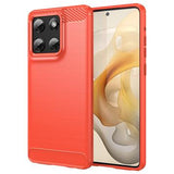 Motorola Moto G Stylus 5G (2025) Børstet TPU Cover - Karbonfiber - rød