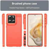 Motorola Moto G Stylus 5G (2025) Børstet TPU Cover - Karbonfiber - rød