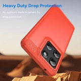 Motorola Moto G Stylus 5G (2025) Børstet TPU Cover - Karbonfiber - rød