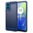 Motorola Moto G04/G24 Børstet TPU Cover - Karbonfiber - Blå