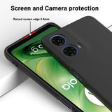 Motorola Moto G04/G24 Liquid Silikone Cover med Strop - Sort