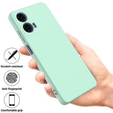 Motorola Moto G04/G24 Liquid Silikone Cover med Strop - Grøn