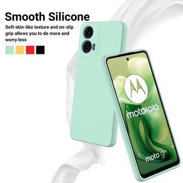 Motorola Moto G04/G24 Liquid Silikone Cover med Strop - Grøn