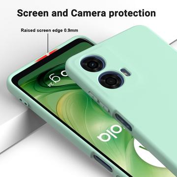 Motorola Moto G04/G24 Liquid Silikone Cover med Strop - Grøn