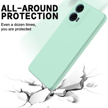 Motorola Moto G04/G24 Liquid Silikone Cover med Strop - Grøn