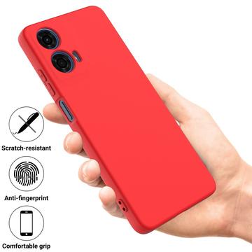 Motorola Moto G04/G24 Liquid Silikone Cover med Strop - Rød