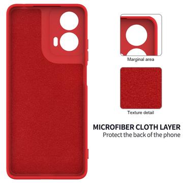Motorola Moto G04/G24 Liquid Silikone Cover med Strop - Rød