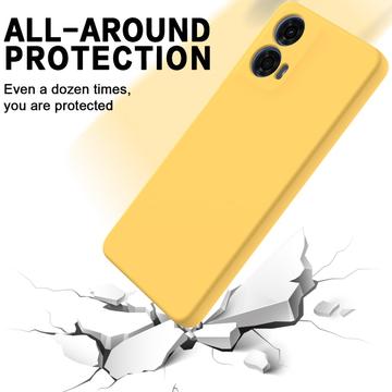 Motorola Moto G04/G24 Liquid Silikone Cover med Strop - Gul