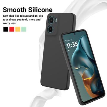 Motorola Moto G05/E15 Flydende silikone cover med håndrem - sort