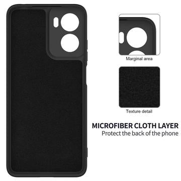 Motorola Moto G05/E15 Flydende silikone cover med håndrem - sort