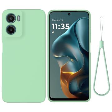 Motorola Moto G05/E15 Flydende silikone cover med håndrem - grøn