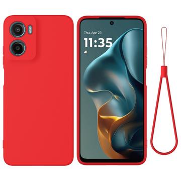 Motorola Moto G05/E15 Flydende silikone cover med håndrem - rød