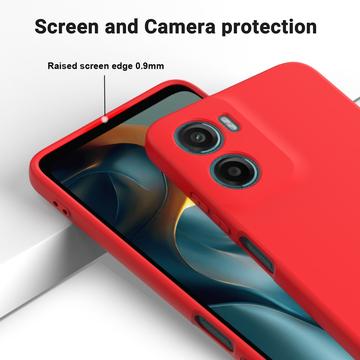 Motorola Moto G05/E15 Flydende silikone cover med håndrem - rød