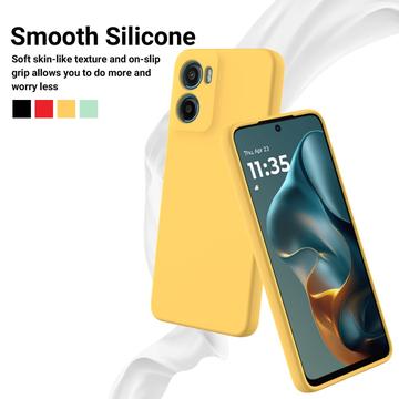Motorola Moto G05/E15 Flydende silikone cover med håndrem - gul