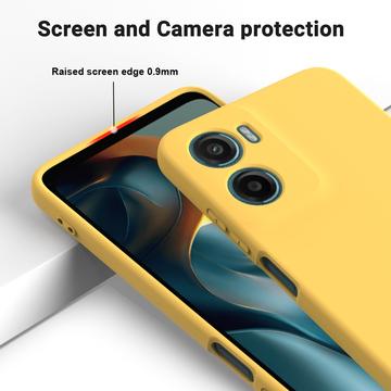 Motorola Moto G05/E15 Flydende silikone cover med håndrem - gul