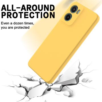 Motorola Moto G05/E15 Flydende silikone cover med håndrem - gul