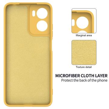 Motorola Moto G05/E15 Flydende silikone cover med håndrem - gul