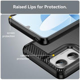 Motorola Moto G06/G06 Power Børstet TPU Cover - Karbonfiber - Sort