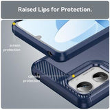 Motorola Moto G06/G06 Power Børstet TPU Cover - Karbonfiber - blå