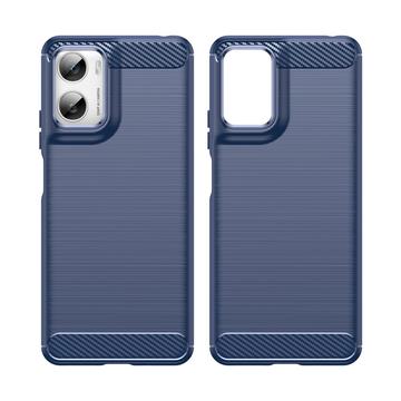 Motorola Moto G06/G06 Power Børstet TPU Cover - Karbonfiber - blå