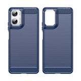 Motorola Moto G06/G06 Power Børstet TPU Cover - Karbonfiber - blå