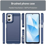 Motorola Moto G06/G06 Power Børstet TPU Cover - Karbonfiber - blå